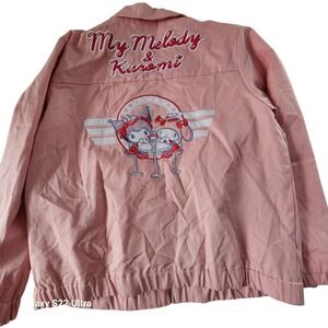 Sanrio My Melody Kuromi Pink Bomber Jacket Women's 2X Embroidered Logo Lined